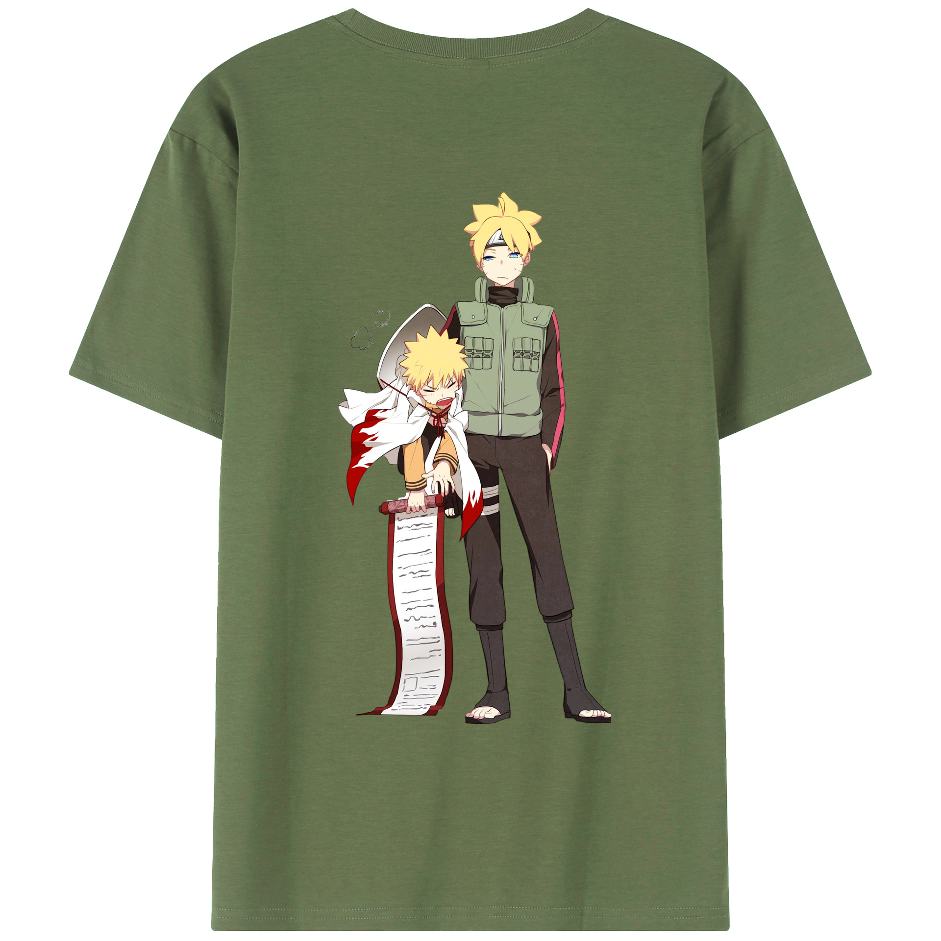 （画像用） NARUTO -ナルト- 波風 ミナト Namikaze Minato 綿100％ メンズ半袖Tシャツ（バックプリント） 通気性